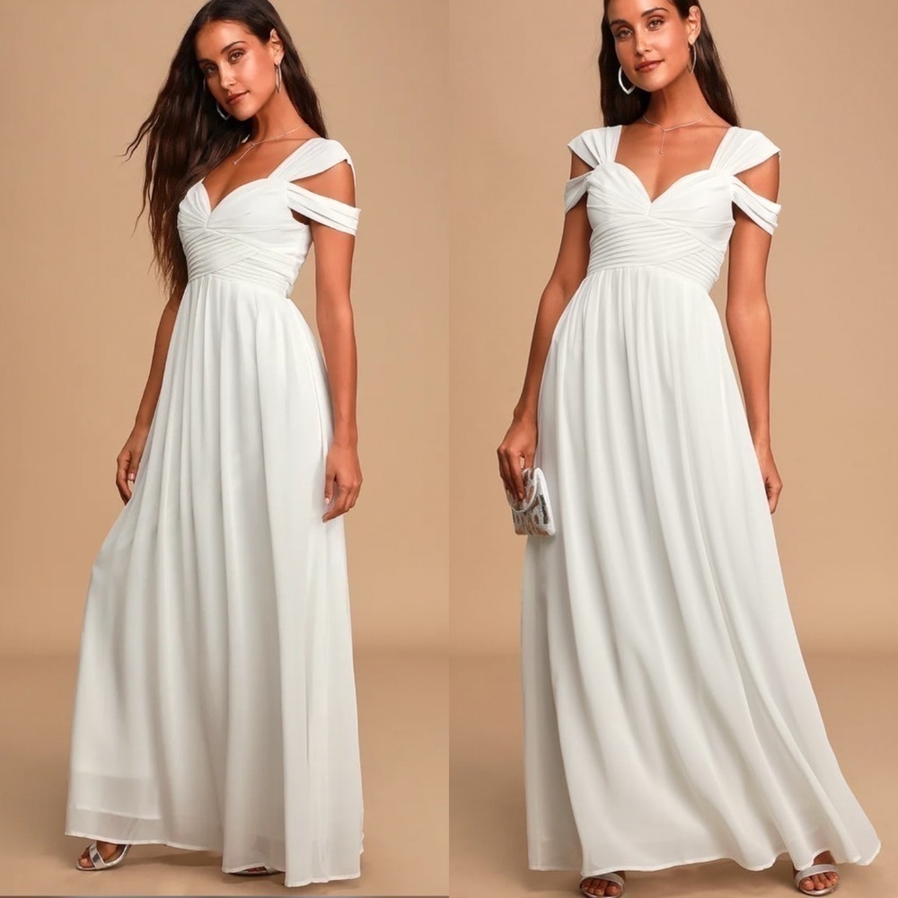 Lulus Make Me Move Maxi Dress in White Size Extra Small